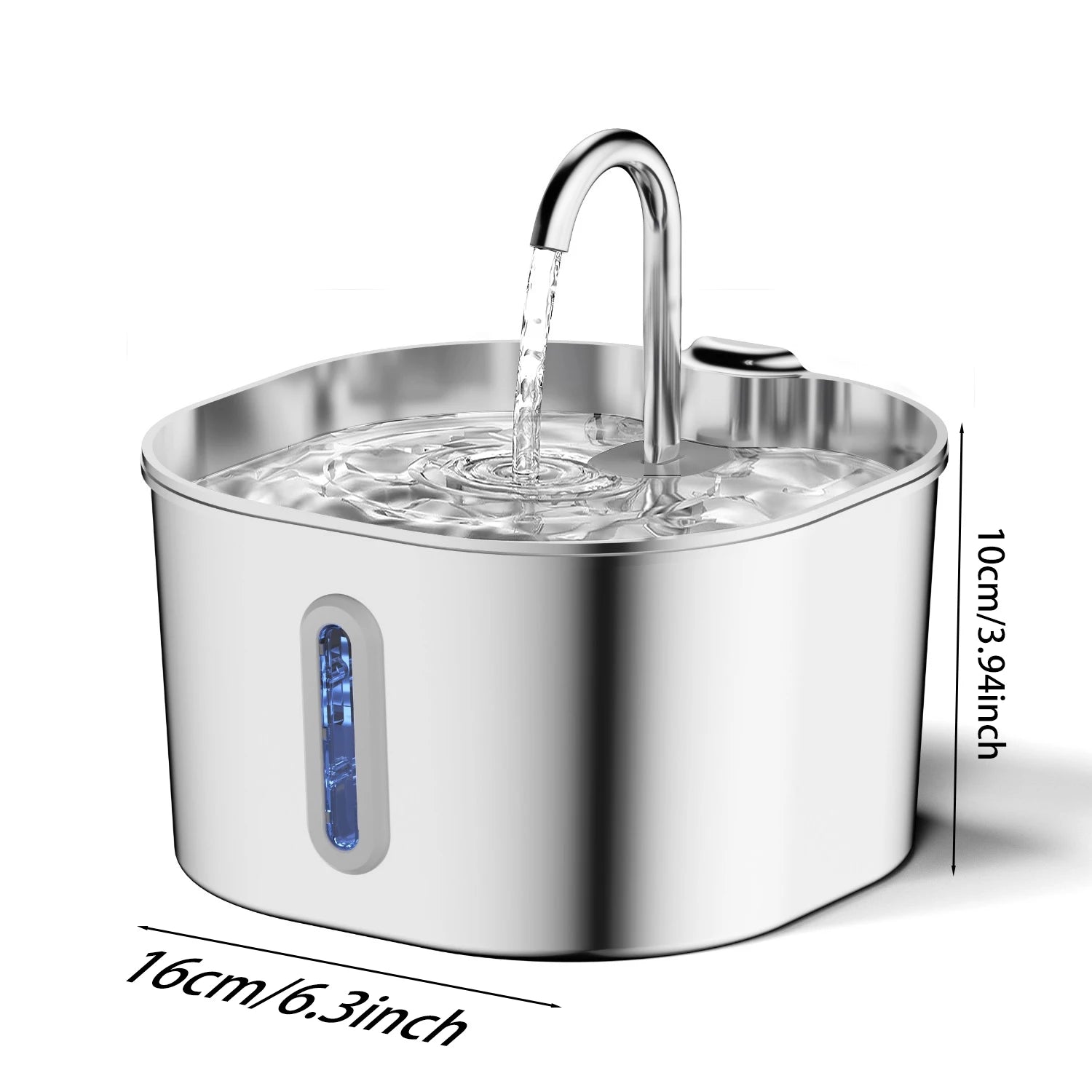 Automatic Cat & Dog Water Fountain – 2.2L Stainless Steel with Filter Window
