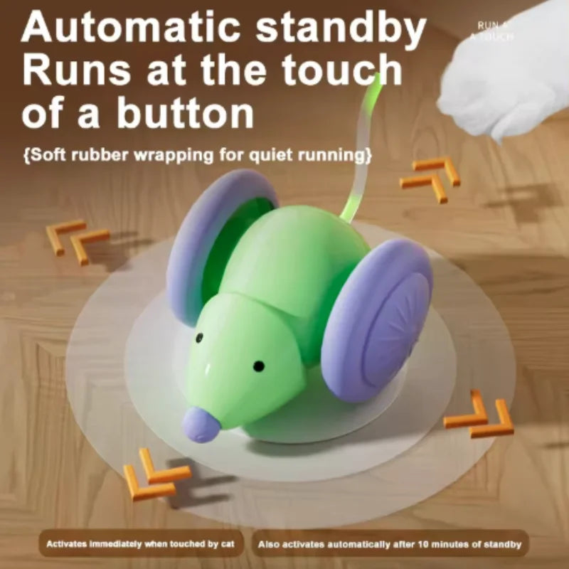 Interactive Electric Mouse Toy for Cats – Rechargeable, Auto Obstacle Avoidance