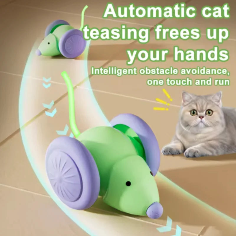 Interactive Electric Mouse Toy for Cats – Rechargeable, Auto Obstacle Avoidance