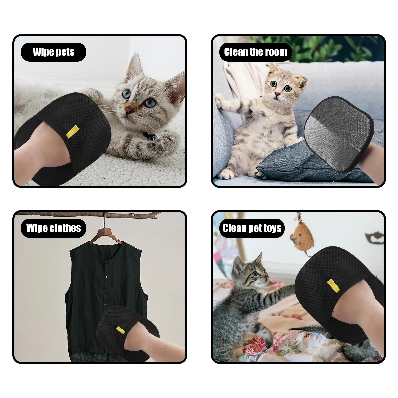 Pet Hair Removal Gloves – Double-Sided Grooming & Lint Remover for Dogs & Cats