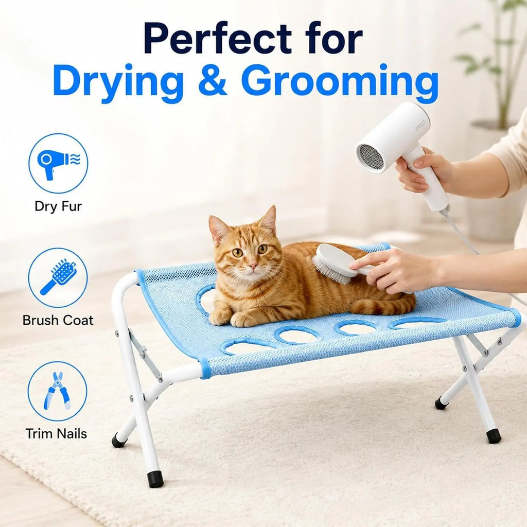 Dog Grooming Hammock Foldable Pet Paw Bathing Wash Hammock Stand for Dogs and Cats, Mesh Bath Support for Nail Trimming, Bathing