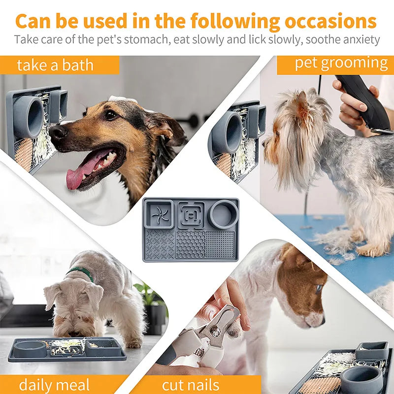 Slow Feeder Dog Bowl with Lick Mat & Suction Cups – Anxiety Relief for Dogs & Cats