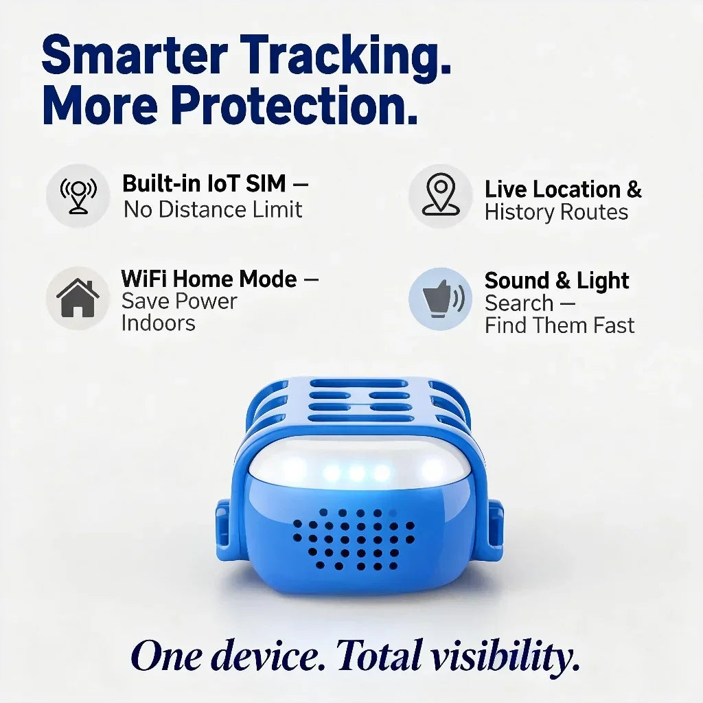 GPS Pet Tracker for Dogs & Cats – WiFi & IoT Tracking, No Distance Limit